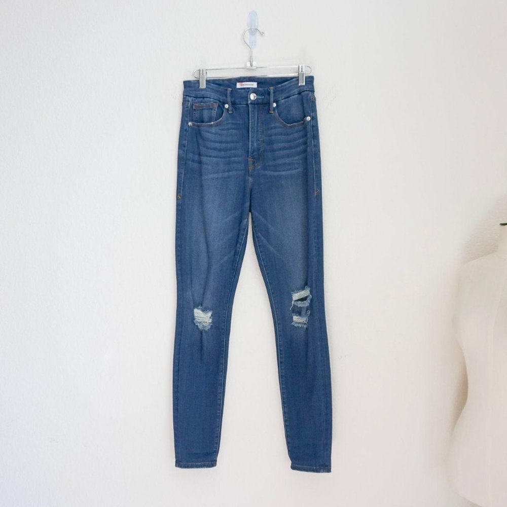 Good American good waist distressed skinny jeans